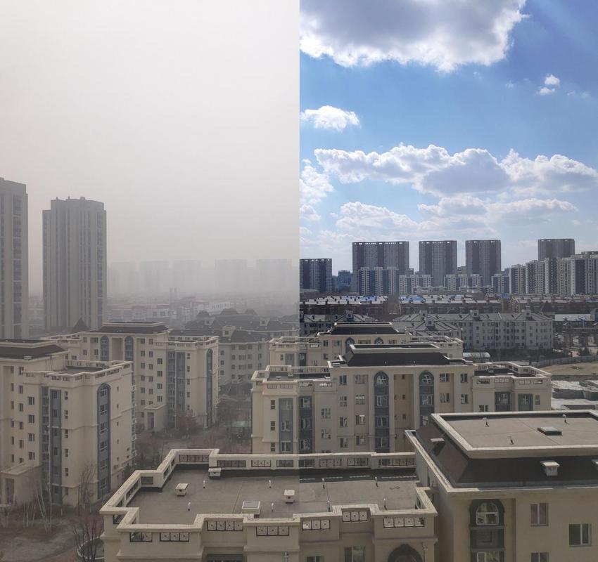 城市不同区域清晨空气质量对比图