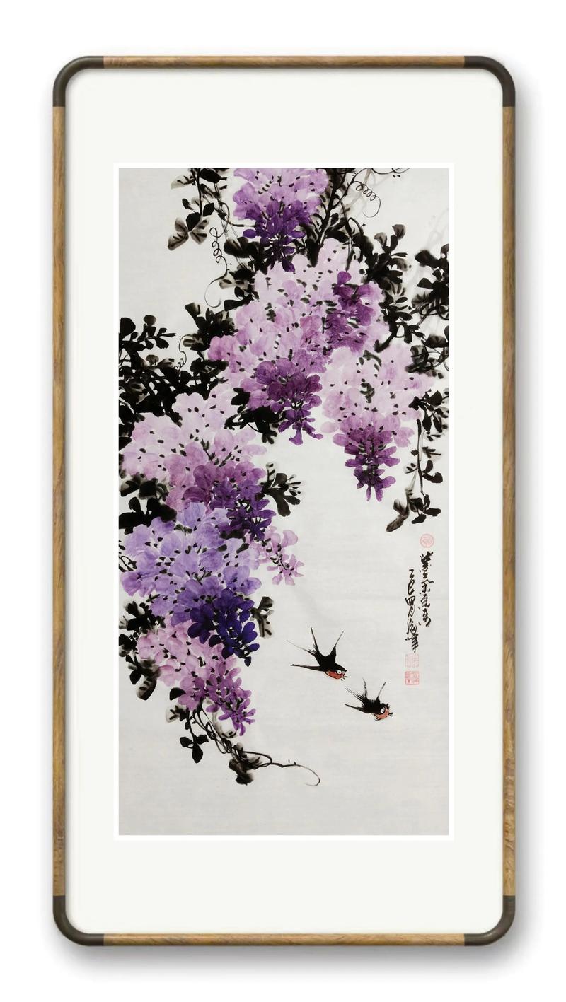 中国古画中的紫藤花鸟意境