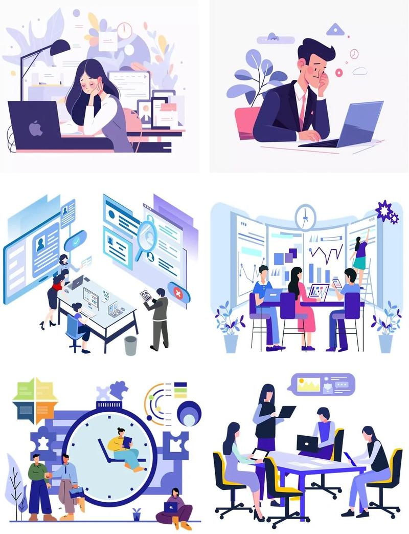 职场人对比稳定工作与能力积累的插画图