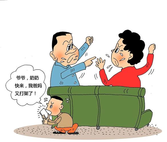 家长校门口攀比孩子成绩的漫画图