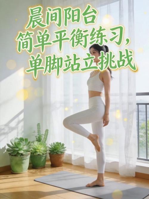 平衡类休闲练习单脚站立简易姿势示意图