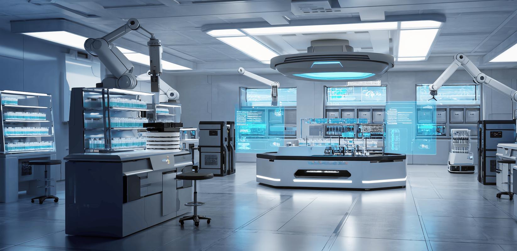 人工智能辅助药物分子筛选实验室场景