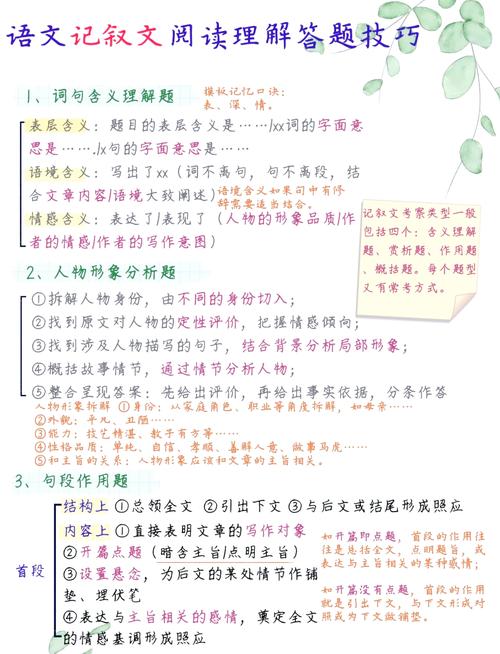 初中语文阅读理解客观评价题答题步骤图