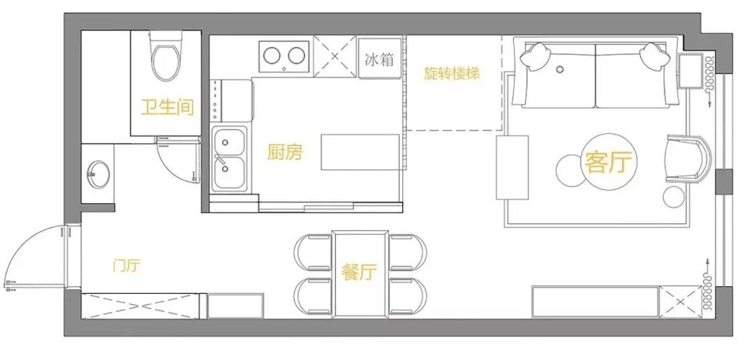 小户型餐岛一体布局过道尺寸图