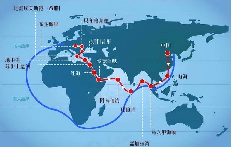 2024年红海航道集装箱货轮绕路示意图
