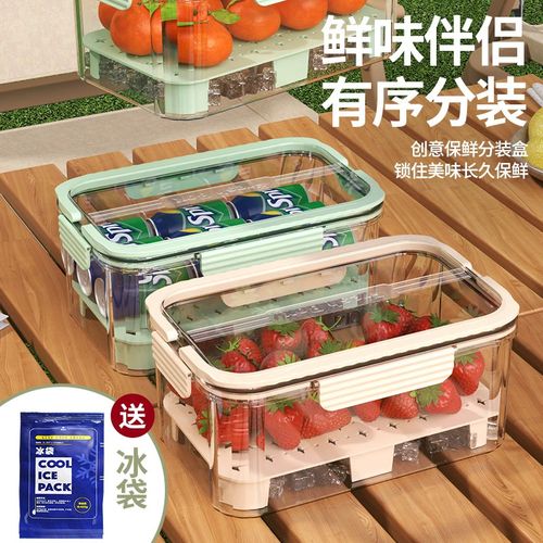 户外野餐冰袋保鲜密封盒蔬果图
