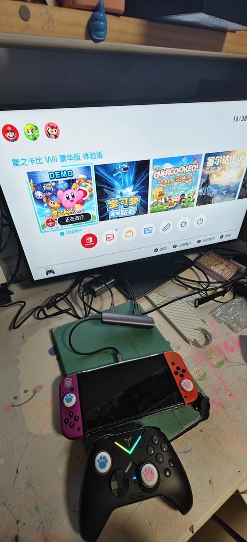 Switch游戏机连接电视玩塞尔达场景