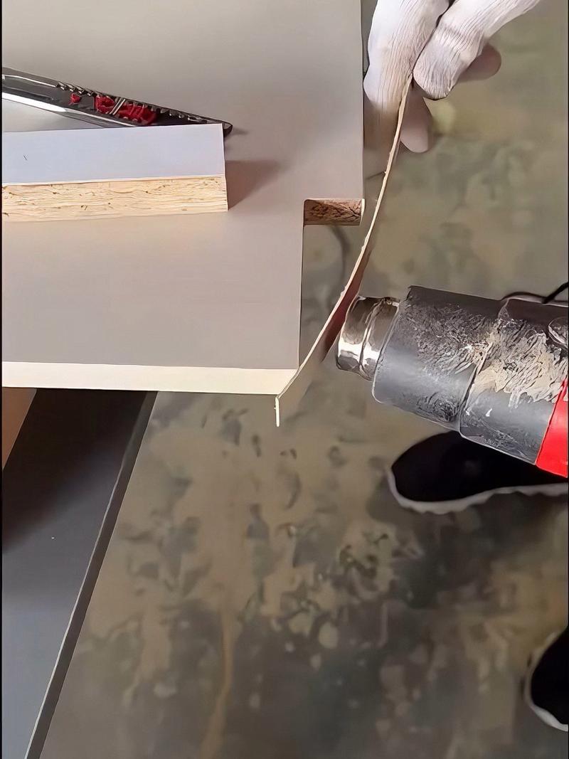 零甲醛装修木工现场板材切割封边实拍