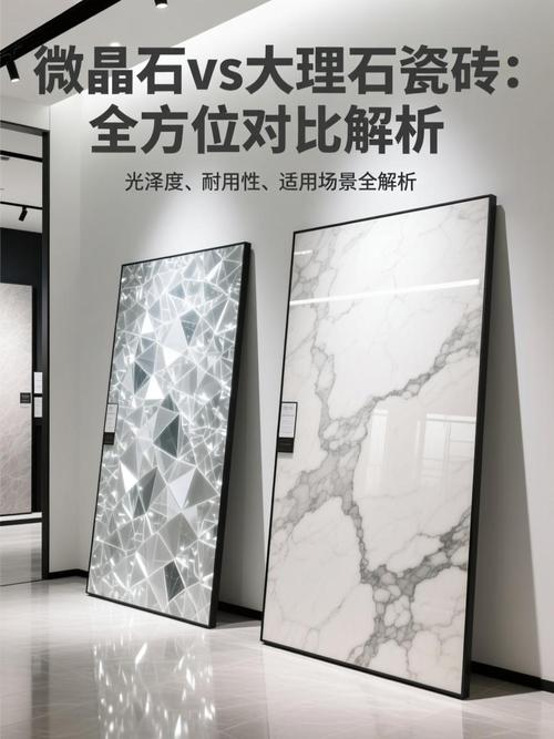 微晶石与抛釉砖切面对比图