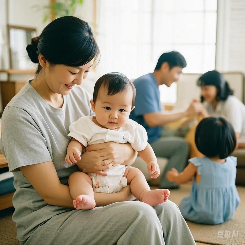 半岁宝宝和妈妈哼歌互动亲子照