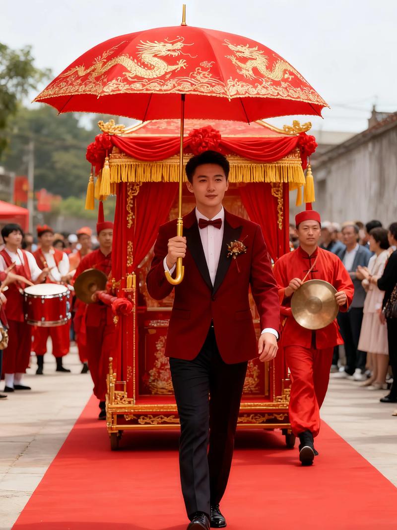 迎亲路上,伞的每一个动作都是“暗语”