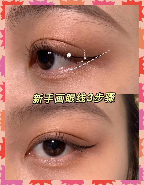 新手分段眼线画法步骤示意图
