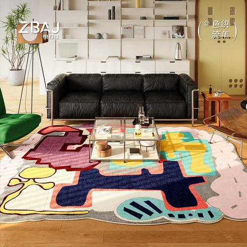 儿童房彩色拼接地毯