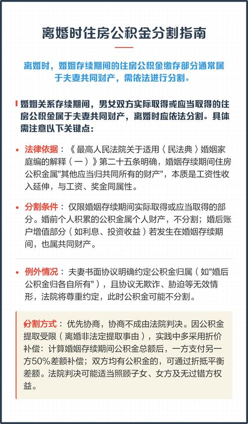 离婚住房公积金分割计算公式表