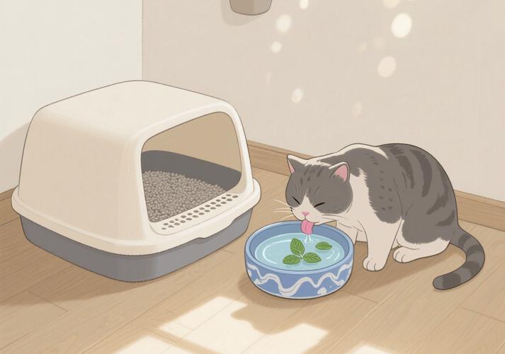 猫咪水碗与猫砂盆正确摆放距离示意图