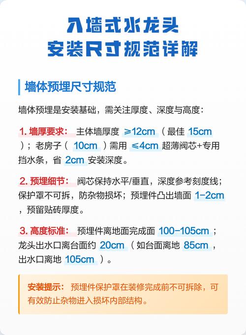 入墙式龙头预埋阀体安装尺寸定位图
