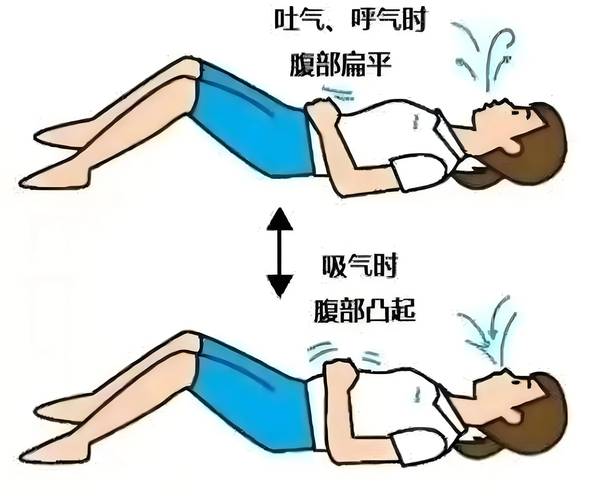 瑜伽基础练习腹式呼吸躺姿示范图