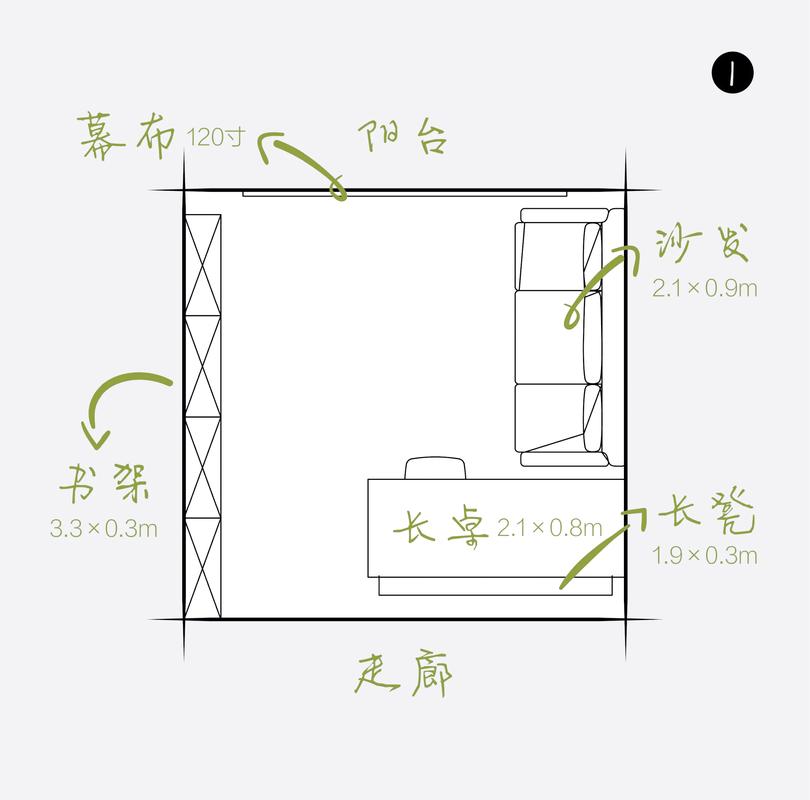 客厅地柜收纳分区动作清单手绘示意图