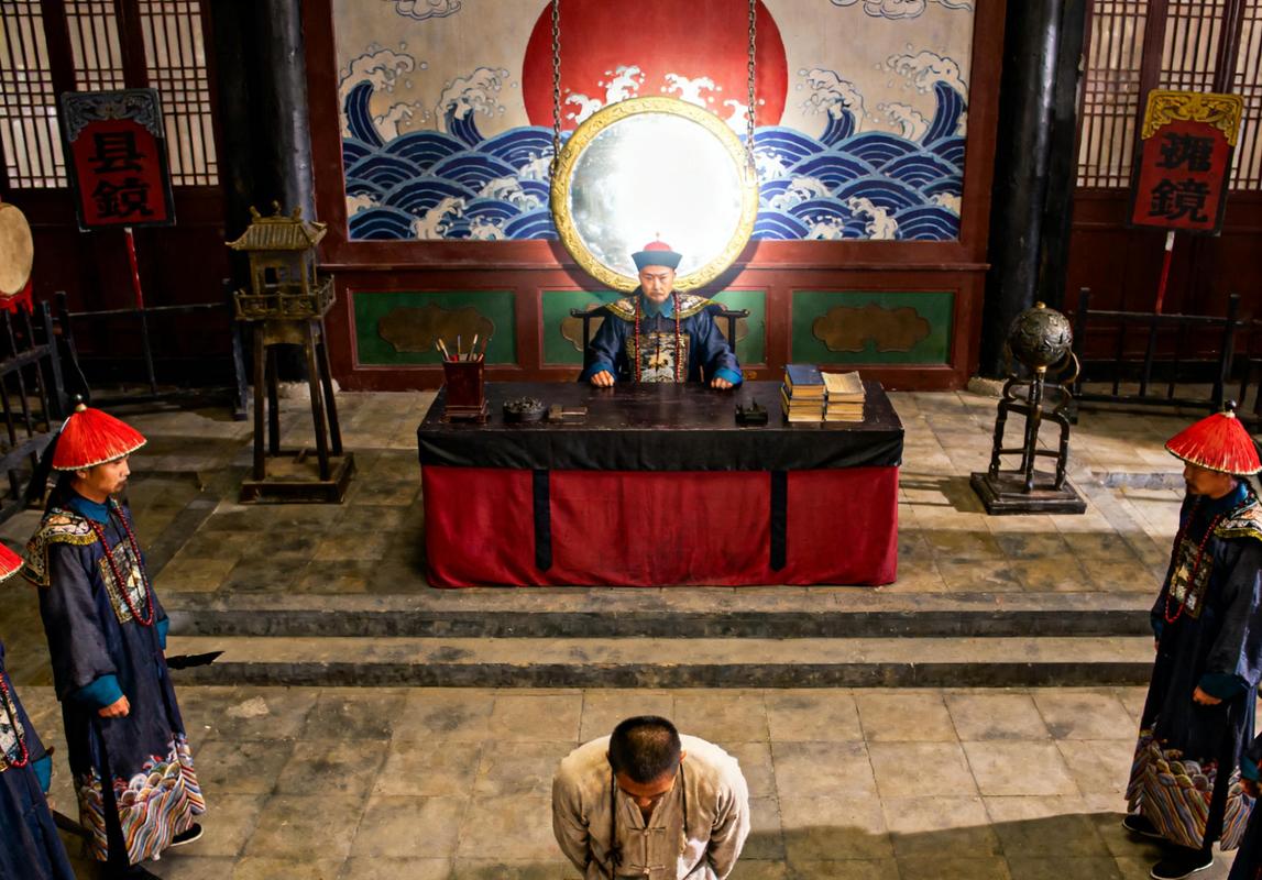 清代县衙审案公堂旧照片