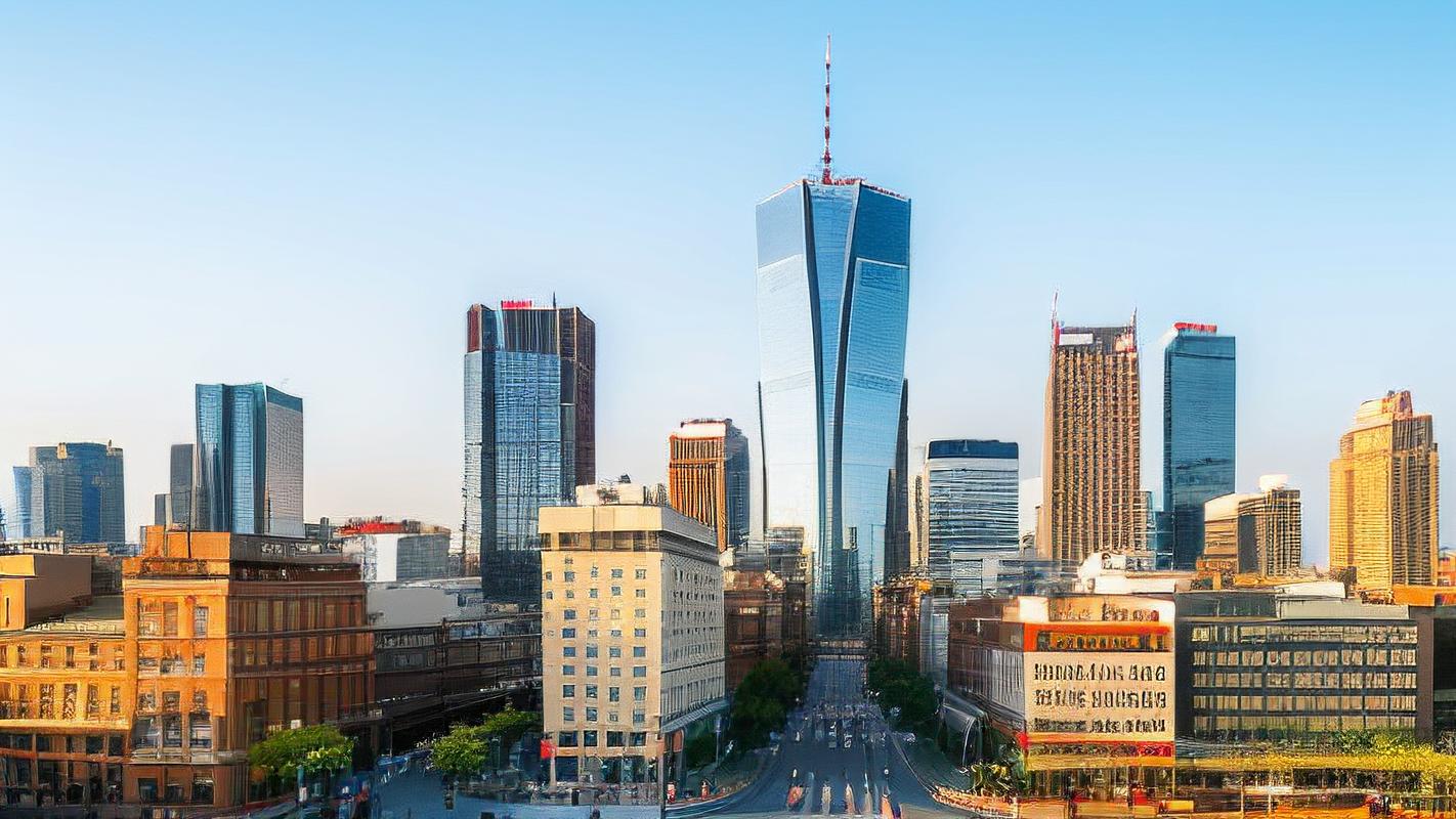 城市街头建筑外观摄影实拍场景