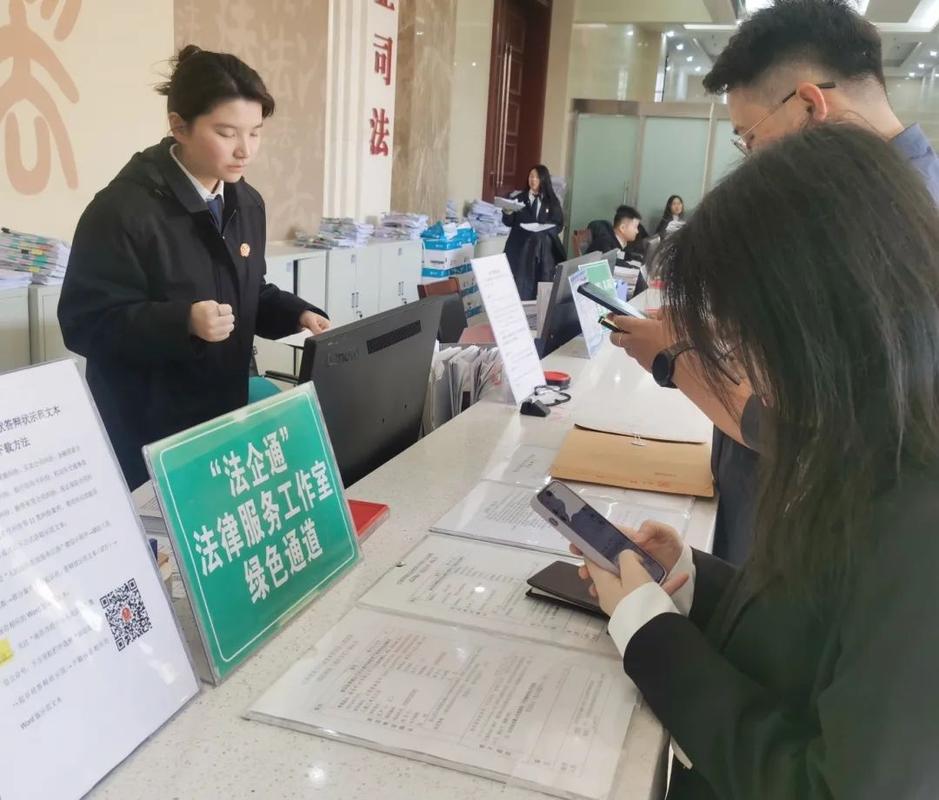 法院立案窗口当事人递交材料实拍图