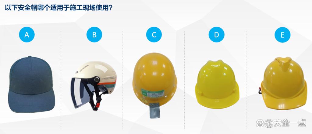 不同类型工业安全帽现场使用对比图