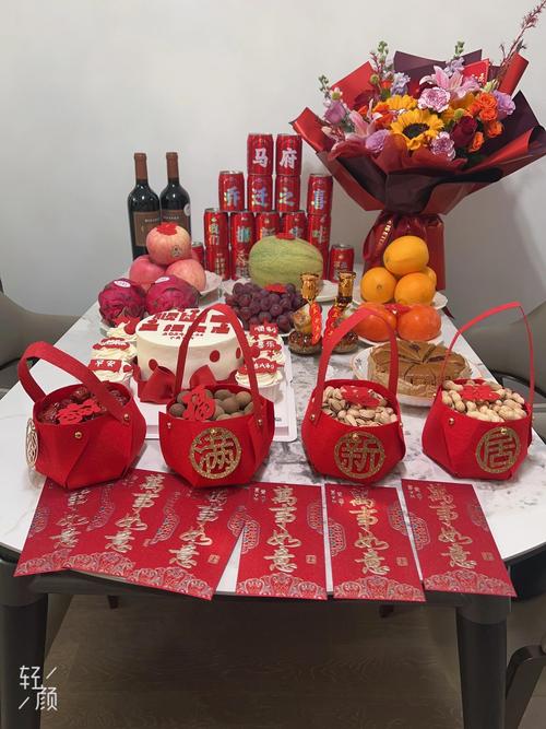 新中式婚礼喜饼礼盒场景摆放