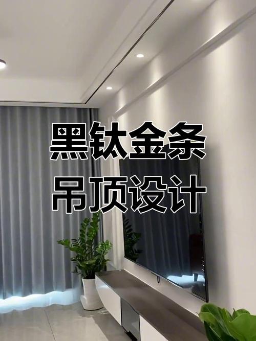 黑钛金装饰条现代简约客厅实景