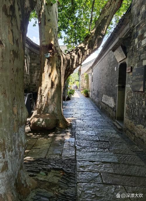 南漳武安镇老东街青石板路雨后特写