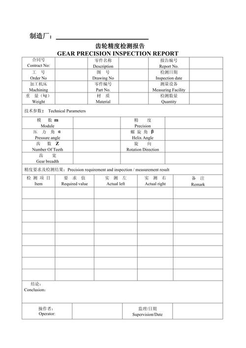 剃齿修形完成后齿轮齿廓精度检测报告