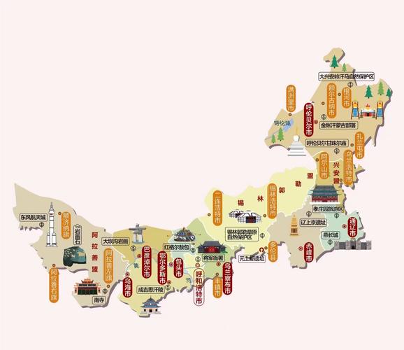 蒙古族传统四季轮牧路线示意图