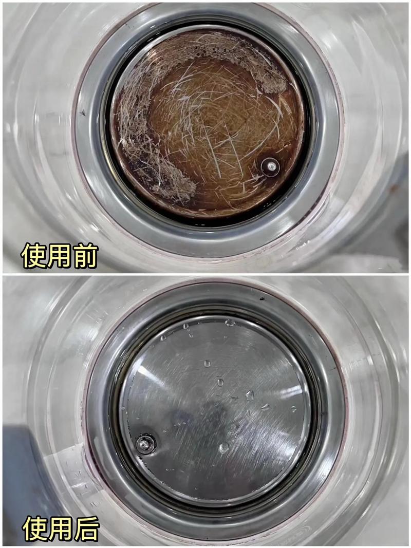 加湿器水箱水垢清洁前后对比图