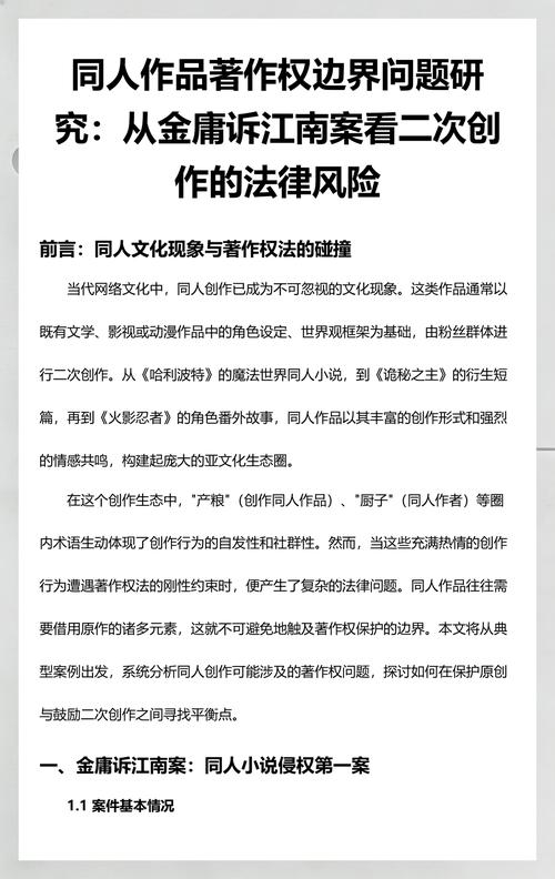 同人创作著作权边界对比示意图