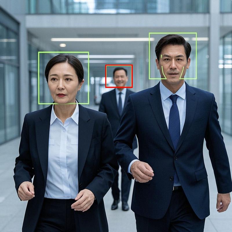 人脸信息收集合规与违规场景对比图