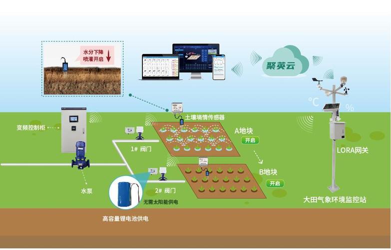 农业墒情监测传感器田间安装示意图