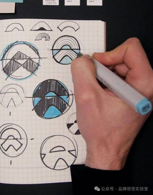 设计师用生成式AI生成logo草稿工作场景