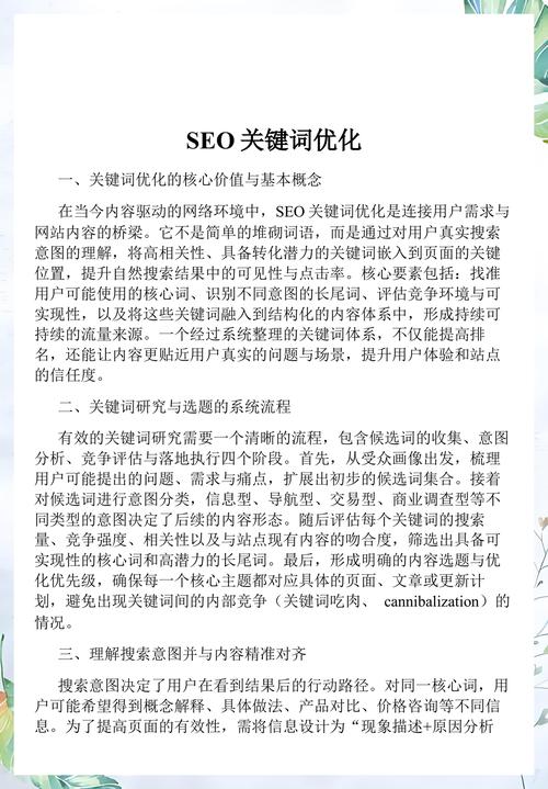 SEO核心关键词定位场景对比表