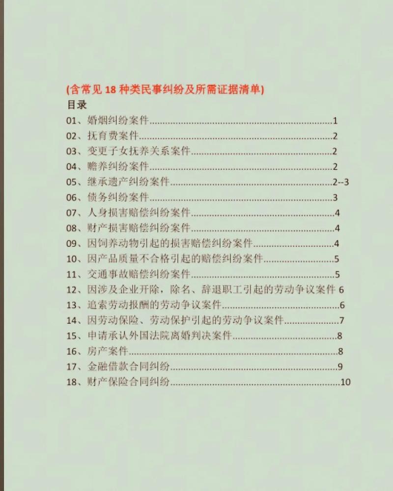房产纠纷案件证据材料整理图