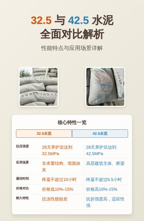 装修现场不同标号水泥砂浆试块 42.5 32.5强度对比