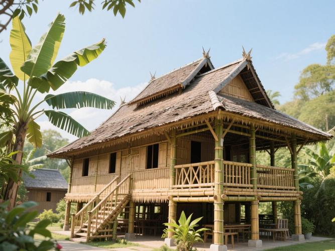 西双版纳勐海傣族村寨传统竹楼