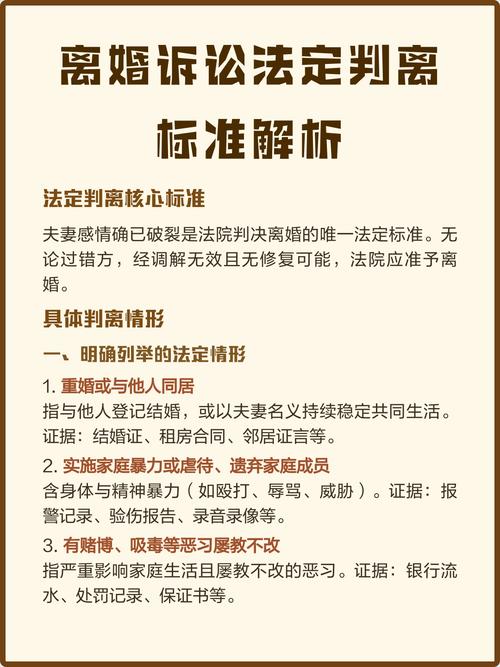诉讼离婚法定判离条件对照表