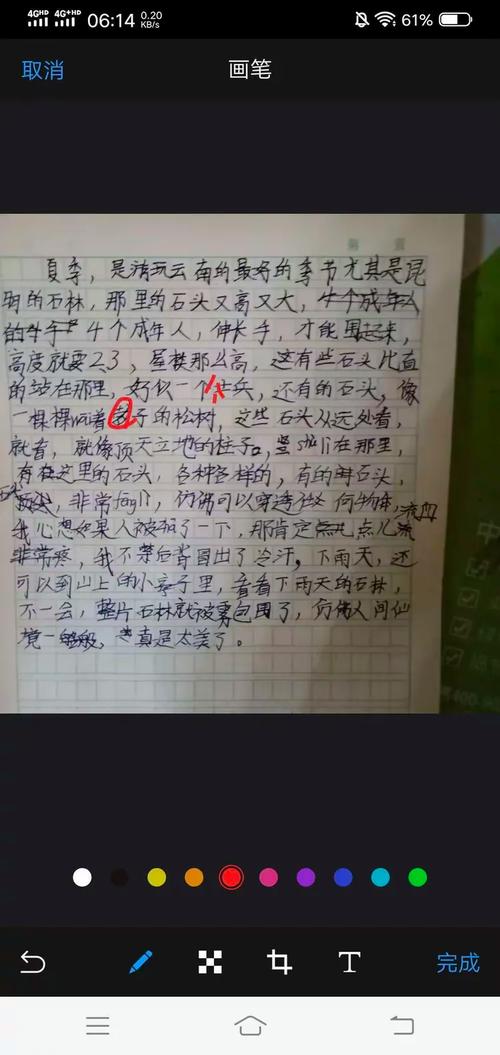 线上网络教研会议共享的学生作文截图