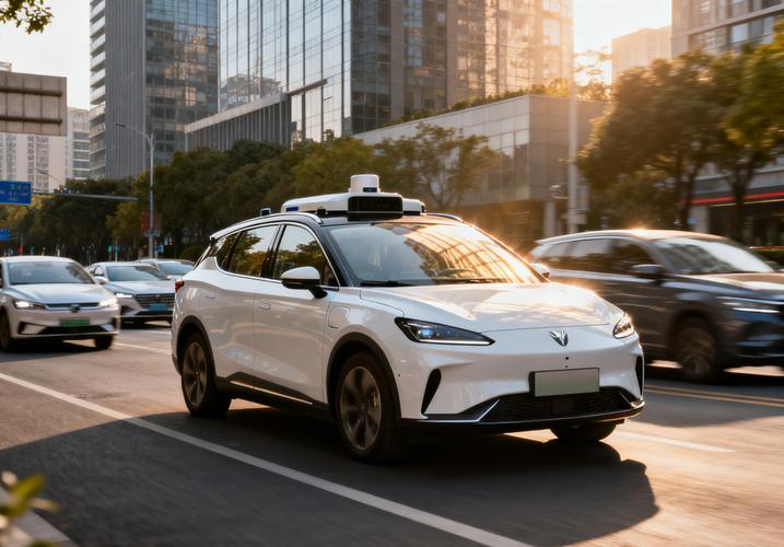 城市道路Robotaxi无人驾驶路测实拍