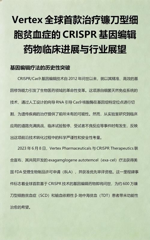CRISPR治疗镰刀型贫血症临床流程示意图
