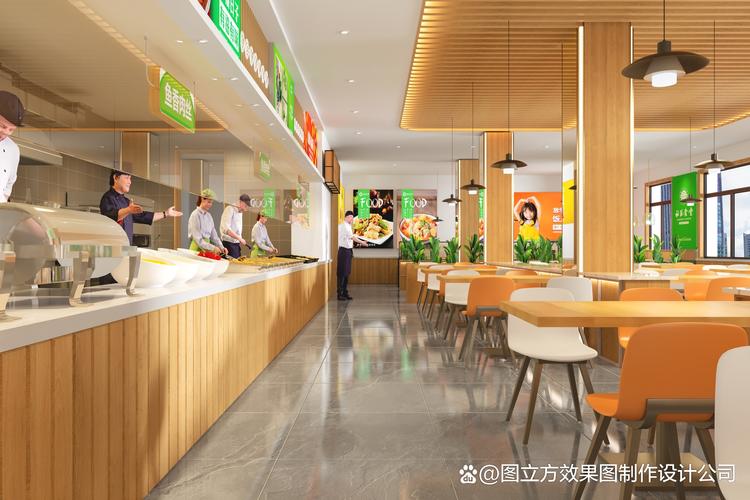 连锁餐饮社区快餐门店堂食区改造前后布局对比图