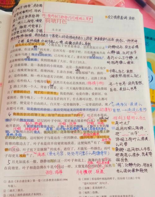 荷塘月色片段借景抒情批注图