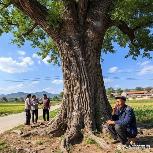 湖北南漳新集村村口老槐树春景