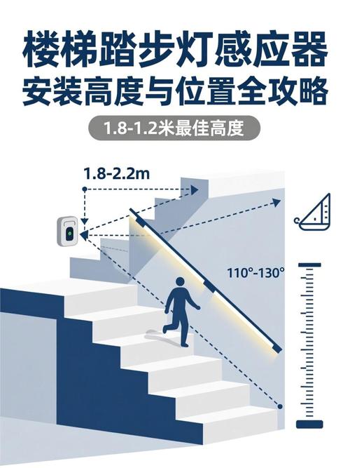走廊感应灯安装高度与感应范围示意图