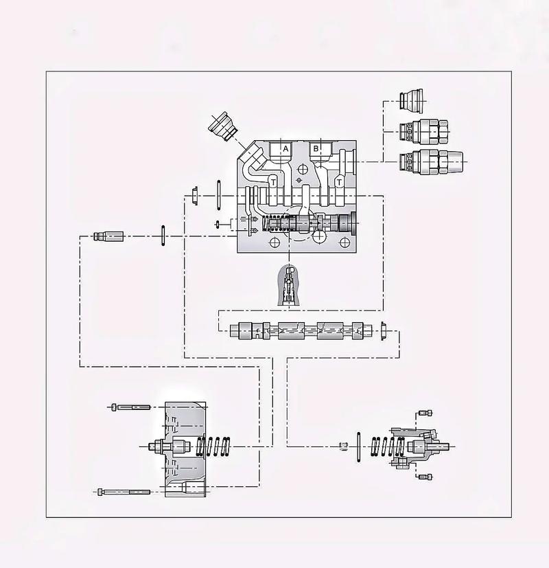 挖掘机液压系统负载敏感控制阀组拆解图