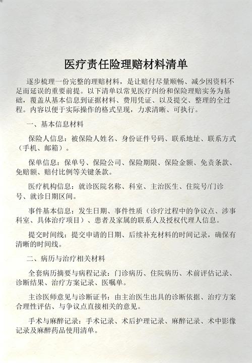 保险理赔材料清单整理实拍图